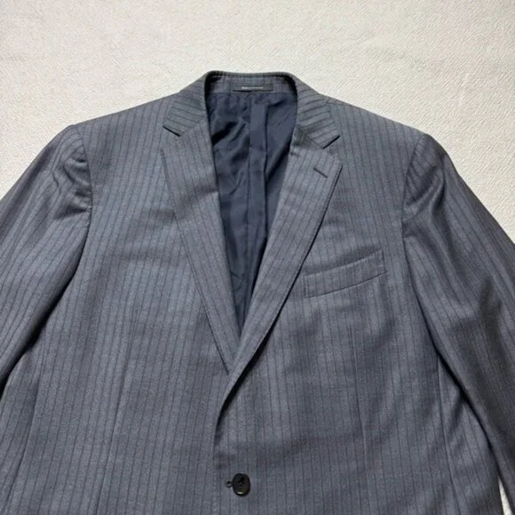 Ermenegildo Zegna Trofeo Men’s Wool Grey Pinstripe Sports Coat Blazer 48R 58 IT - Picture 4 of 11